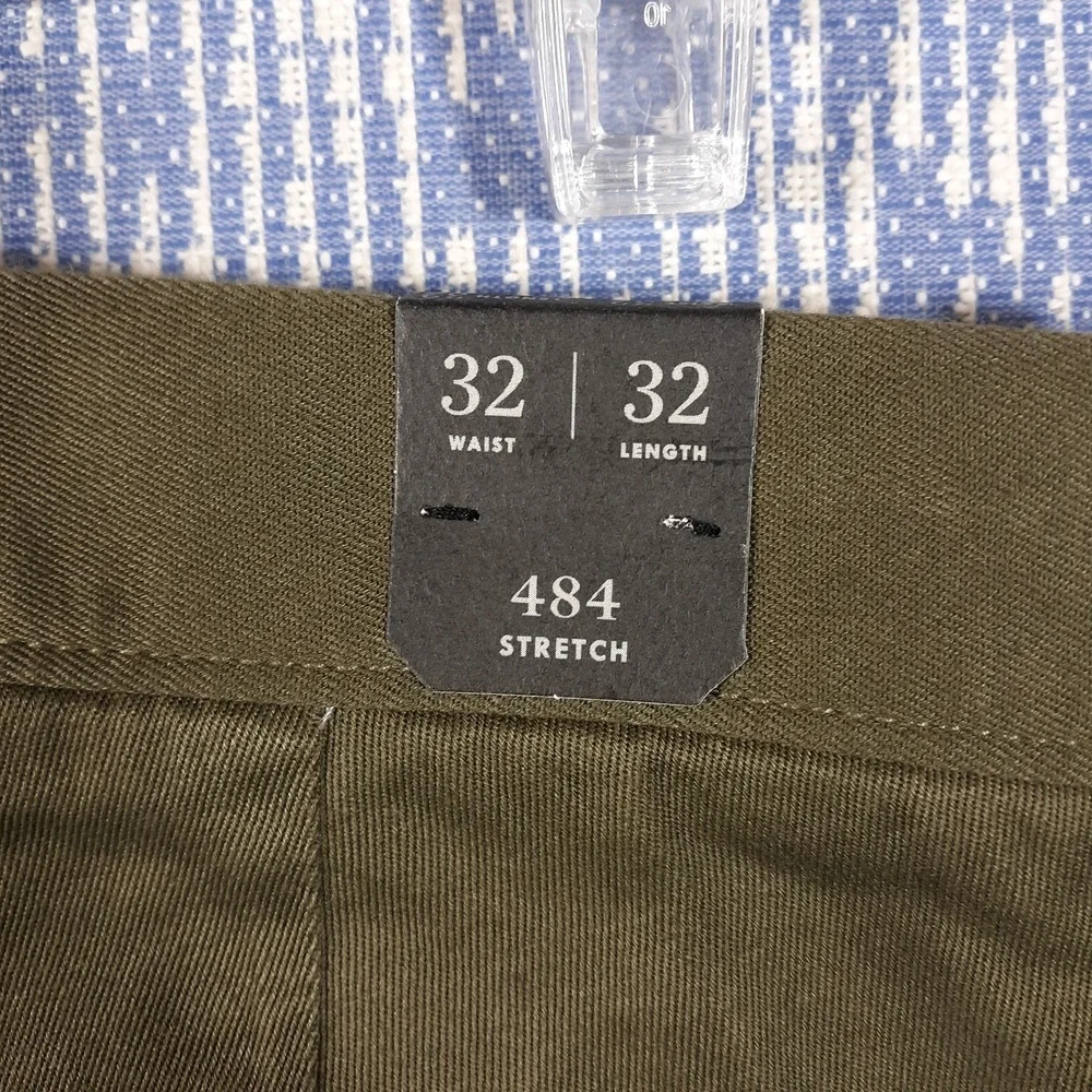 J.CREW 484 Slim Fit Chino Pants Mens 32 x 32 Green Stretch NEW